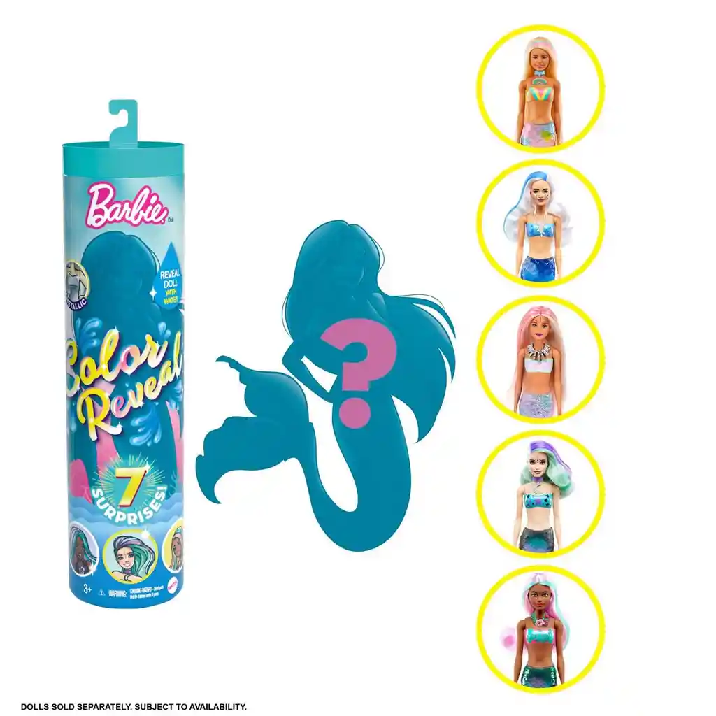 Barbie Muñeca Color Reveal Wave Sirena