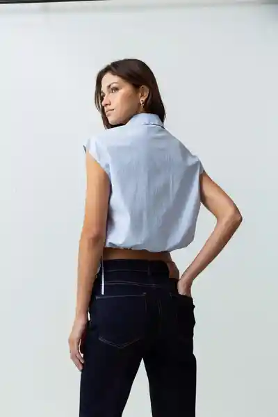 Camisa Mapi Mujer Azul Cetaceo Talla M Naf Naf