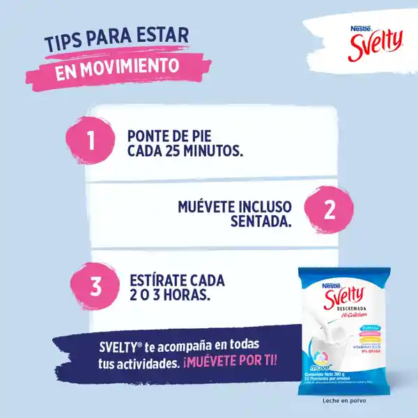 Leche en polvo descremada SVELTY MOVE+ x 390g