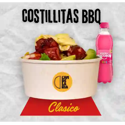 Bowl Costillitas Bbq + Postobon 250Ml