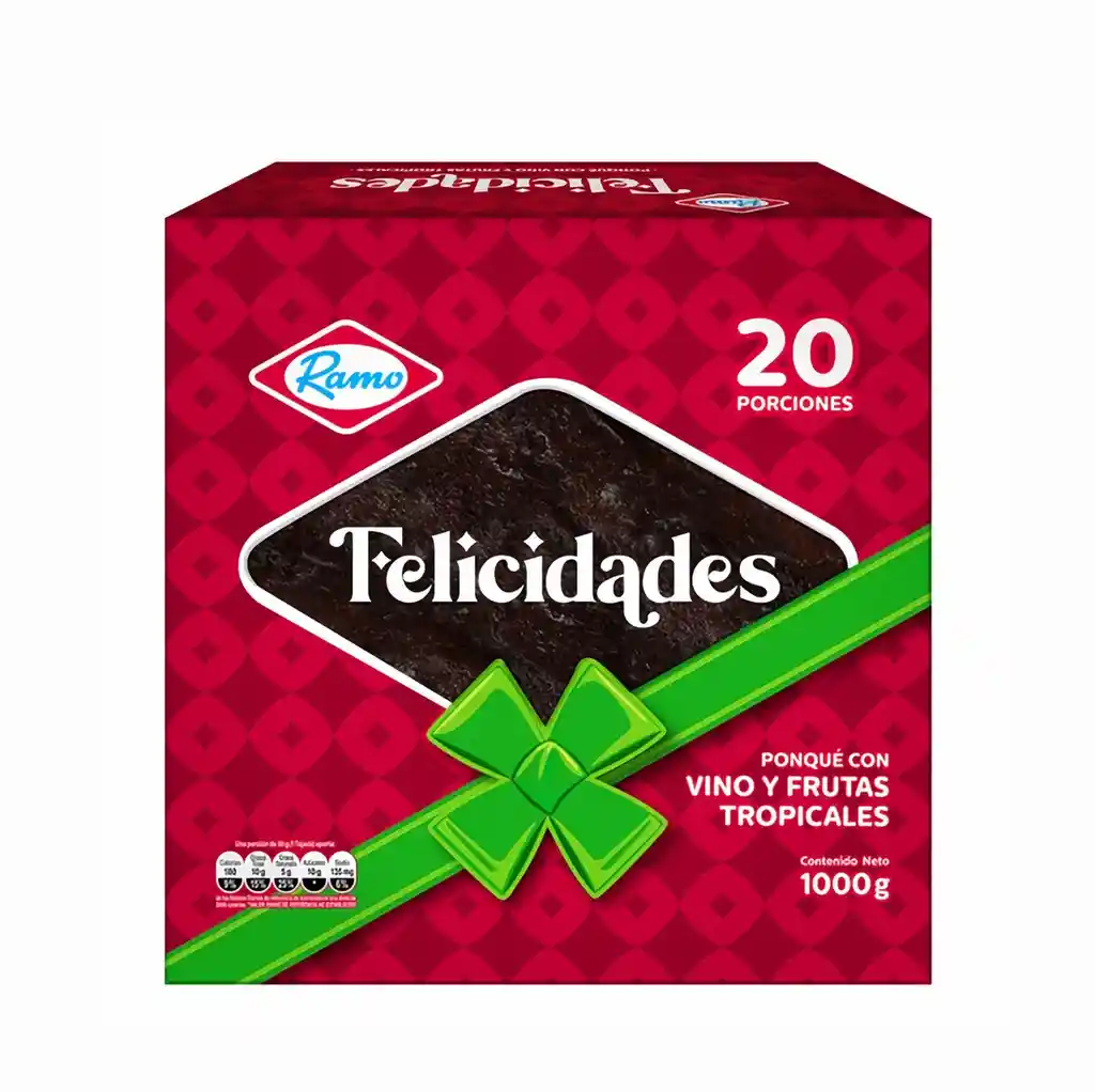 Ramo Felicidades Ponquevino Y Fruta Tropicales
