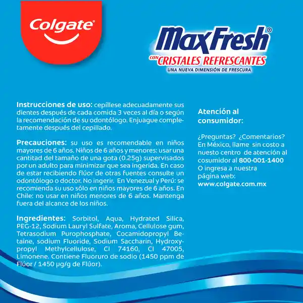 Colgate Pasta Dental Max Fresh Cristales Refrescantes