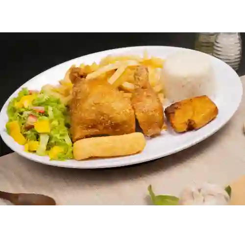 Bandeja con Pollo Frito