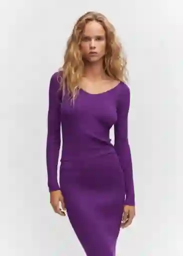 Jersey Olimpica Morado Talla XL Mujer Mango