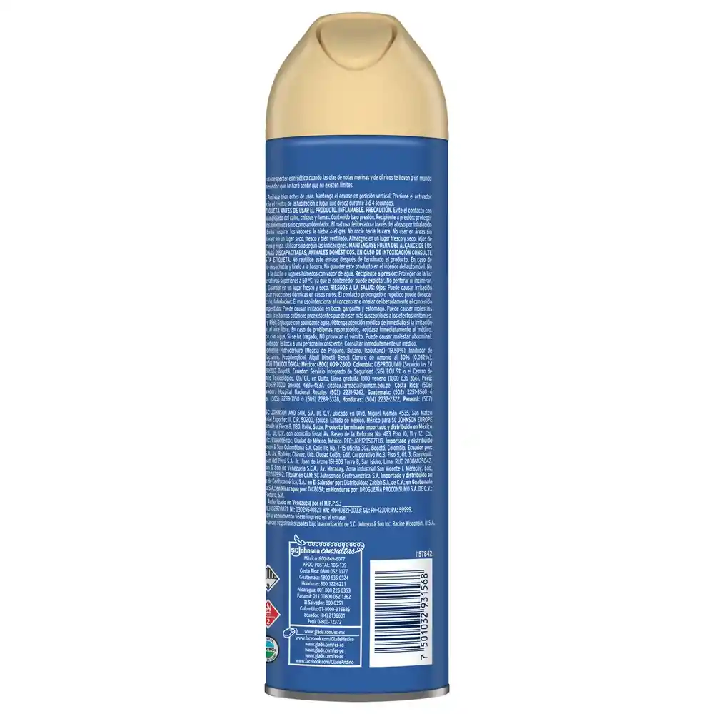 Glade Aromatizante Odisea Azul en Aerosol