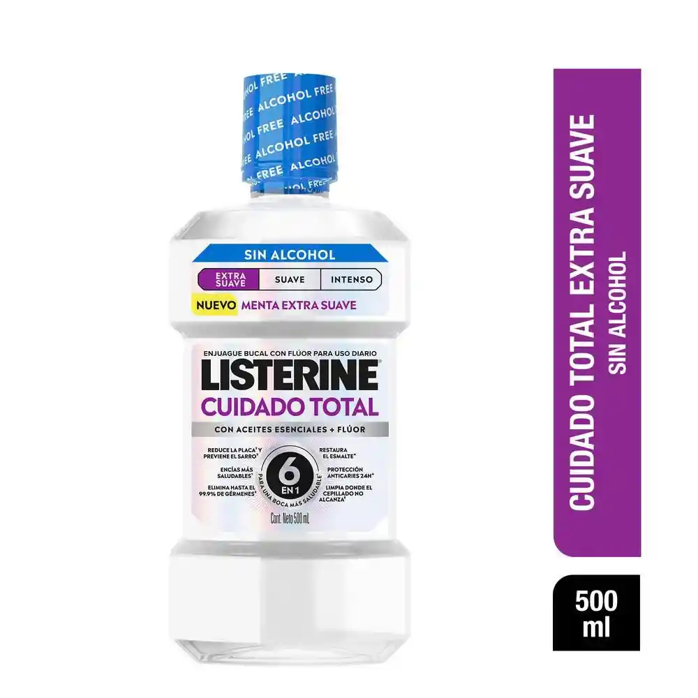 Enjuague Listerine Bucal Con Fluor Menta Extra (500 Ml)