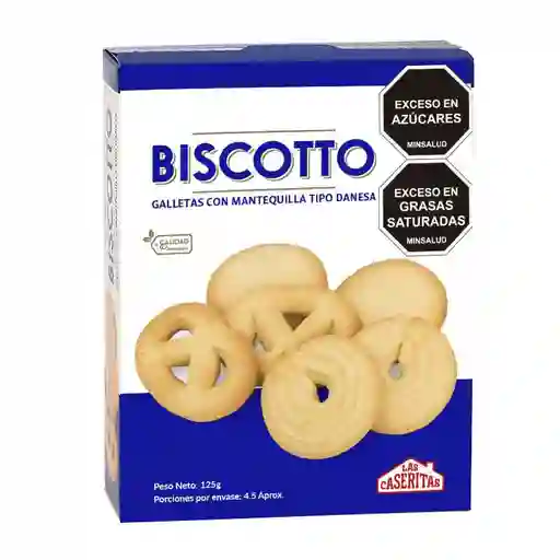 Galleta Biscotto Tipo Danesa Las Caseritas Galleta de Mantequilla (125 Gr)