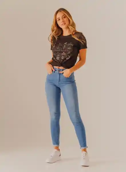 Jean Índigo Mujer Medio Talla 10 People