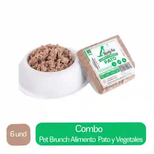 6 x Pet Brunch Alimento Humedo Pasteurizado Pato y Vegetales Verdes 250Gr