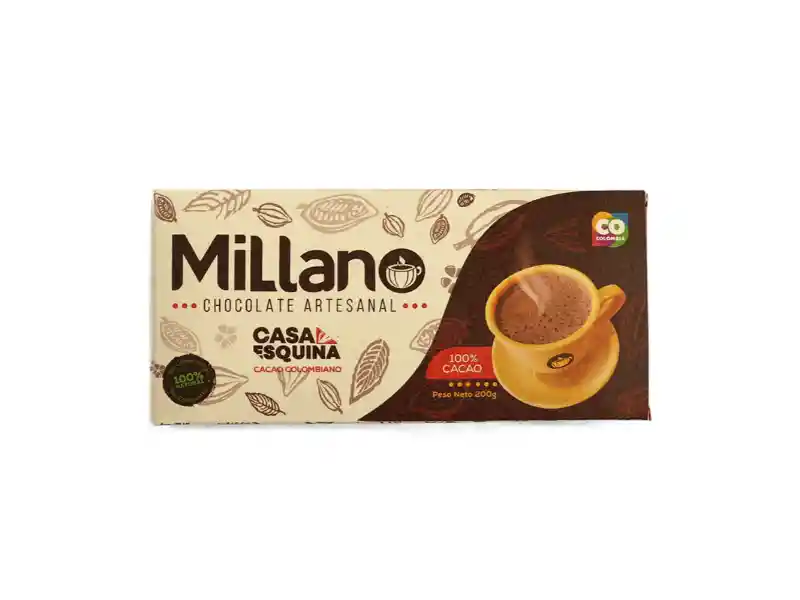 Millano Chocolate de Taza 100% Cacao sin Azúcar