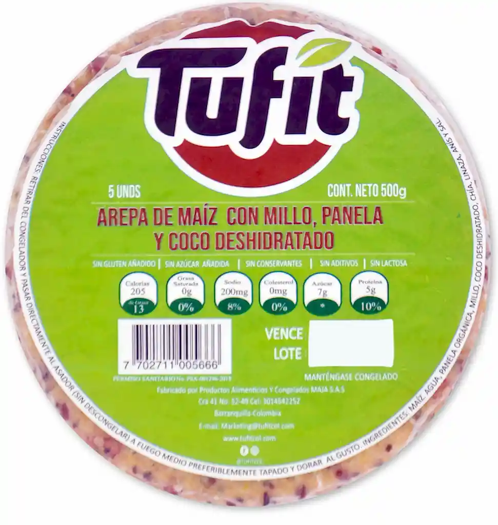 Tufít Arepa De Millo Y Coco
