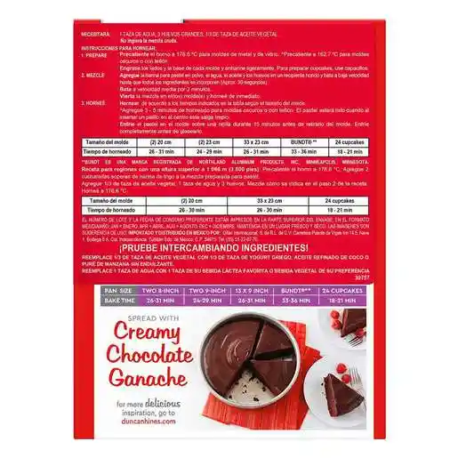 Duncan Hines Mezcla Lista Torta Chocolate 432 g