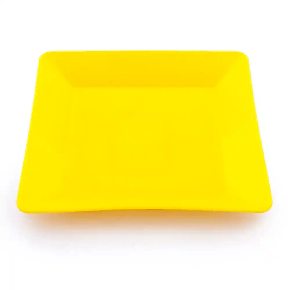 Plato Cuadrado Amarillo 16.5 X 16.5 X 2 Cm