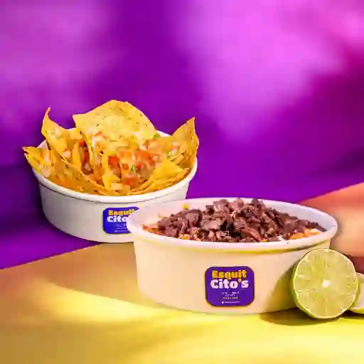 Esquite mixto 16 oz y nachos clásicos
