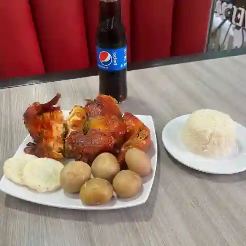 Combo Medio Pollo + Arroz + Gaseosa 250 ml