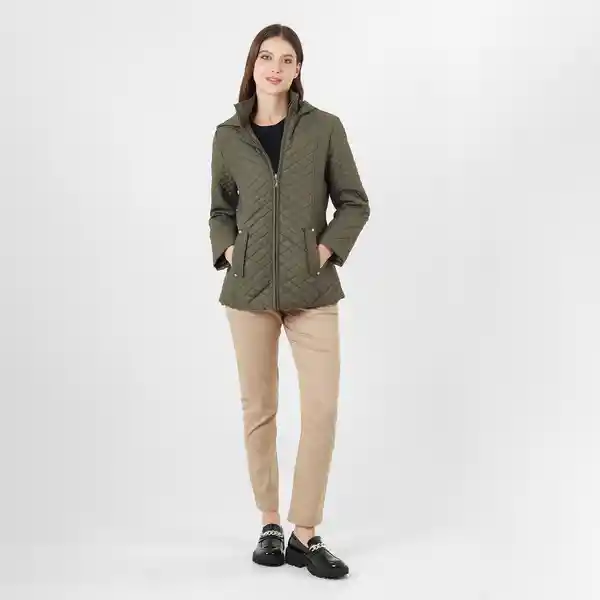 Chaqueta Cuello Alto Manga Larga Café Talla L 725996