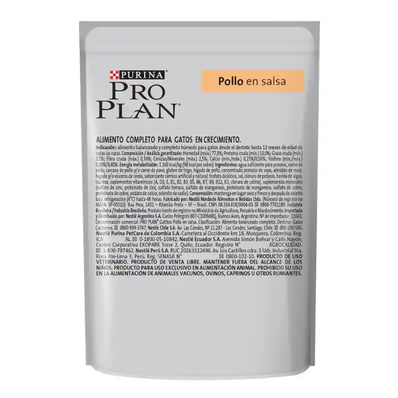Comida humeda para gatitos sabor a pollo Purina Pro Plan x 85gr