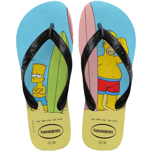 Sandalias Simpsons Azul/Negro Talla 42 4137889 Havaianas