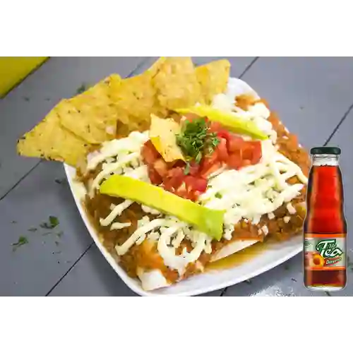 Combo Enchiladas Rojas de Pollo + Mr Tea Limón 300 ml
