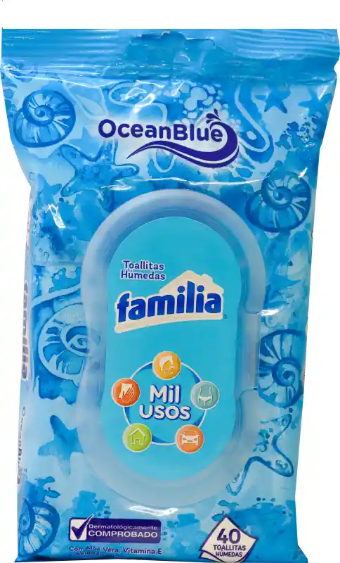 Familia Toallita Húmedas Mil Usos Oceam Blue