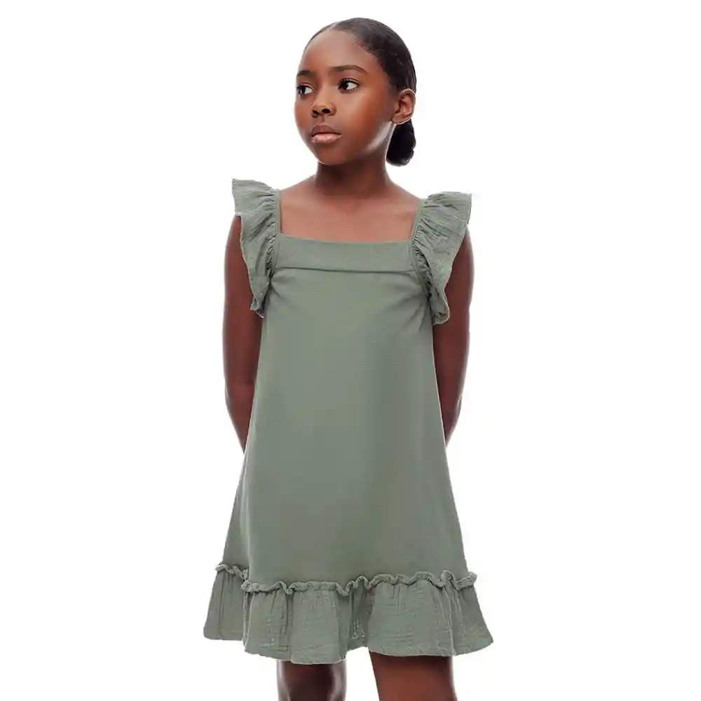 Vestido Corto Manga Sisa Niñas Lafux Kd Gef