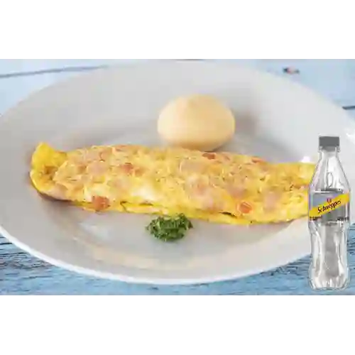 Omelette Tradicional +Soda Schweppes Botella X 400ml