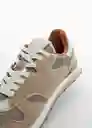 Tenis Deportivos Maratón Beige Talla 42 Hombre Mango