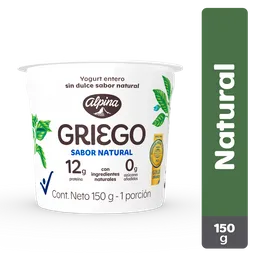 Alpina Yogurt Griego Entero Sabor Natural 