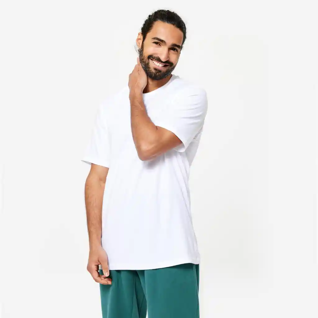 Camiseta de Fitness Manga Cortapara Hombredomyos500 Blanco