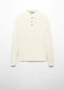 Camiseta Polo Brianzap Off White Talla L Hombre Mango