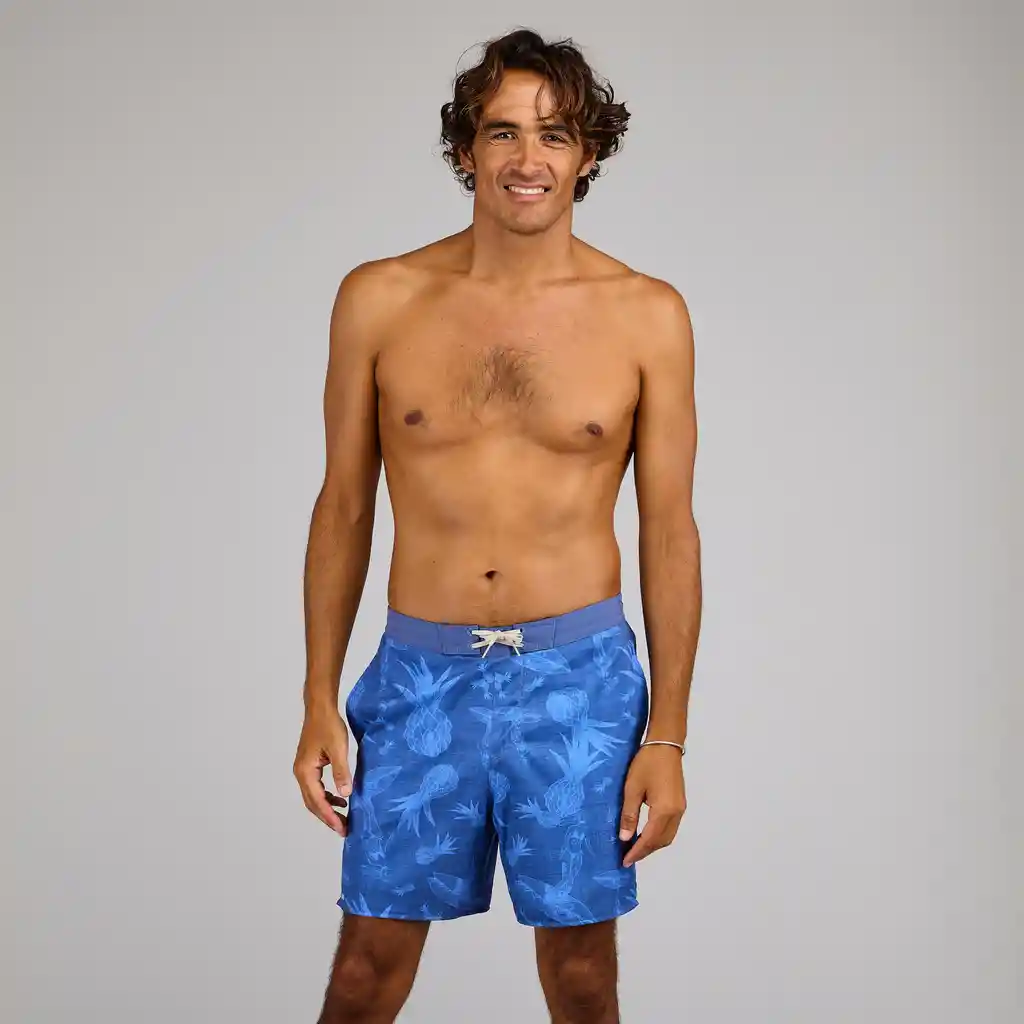 Pantaloneta de Baño Larga de Playa Para Hombre - Azul