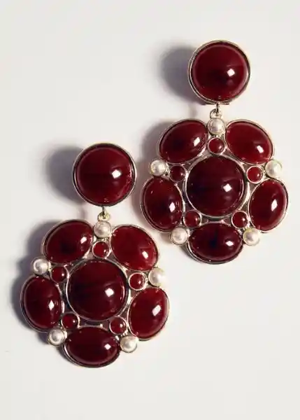 Pendientes Lina Rojo Talla 99 Mujer Mango