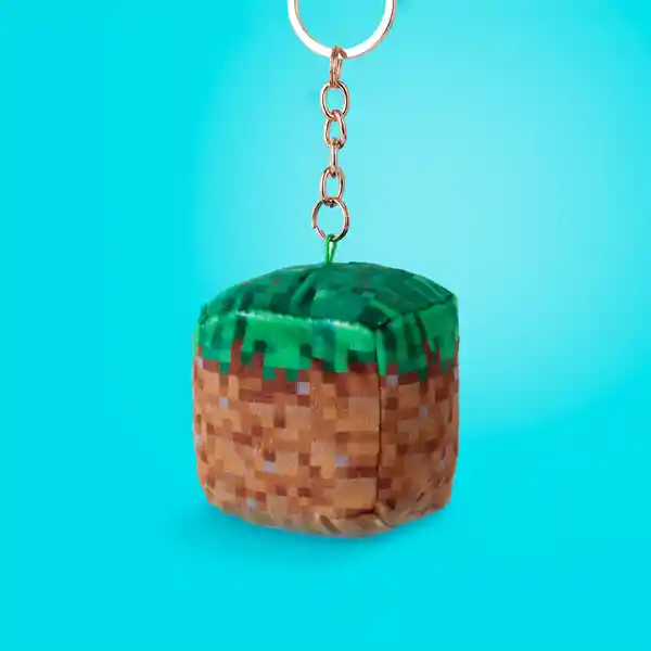 Llavero de Peluche Bloque de Hierba Serie Minecraft Miniso