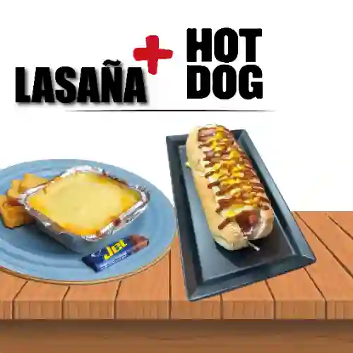Lasaña + Hotdog