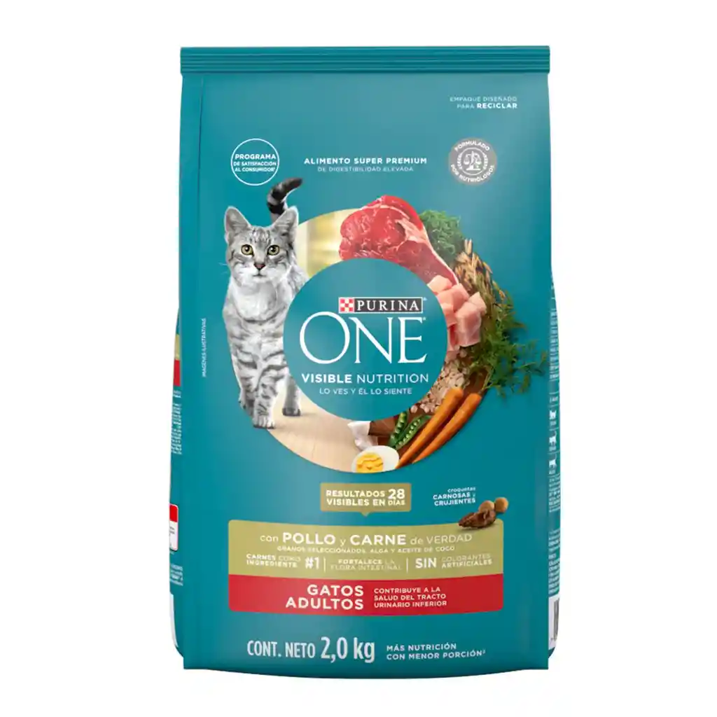Comida para Gato Pollo y Carne Purina One x 2kg