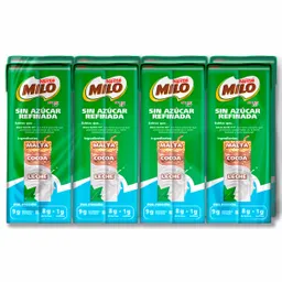 Milo Pack Leche Achocolatada Sin Azúcar Refinada y Bono Totto