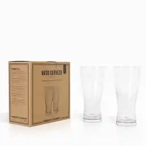 Set Vaso Cerveza Capacidad 600 mL Ambiente Gourmet