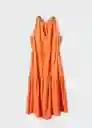 Vestido Cobalto Naranja Talla M Mujer Mango