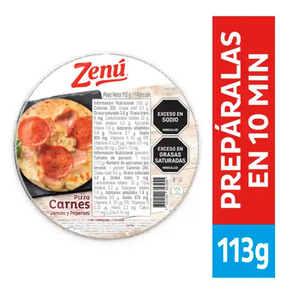 Zenú Pizza Carnes Jamón y Pepperoni