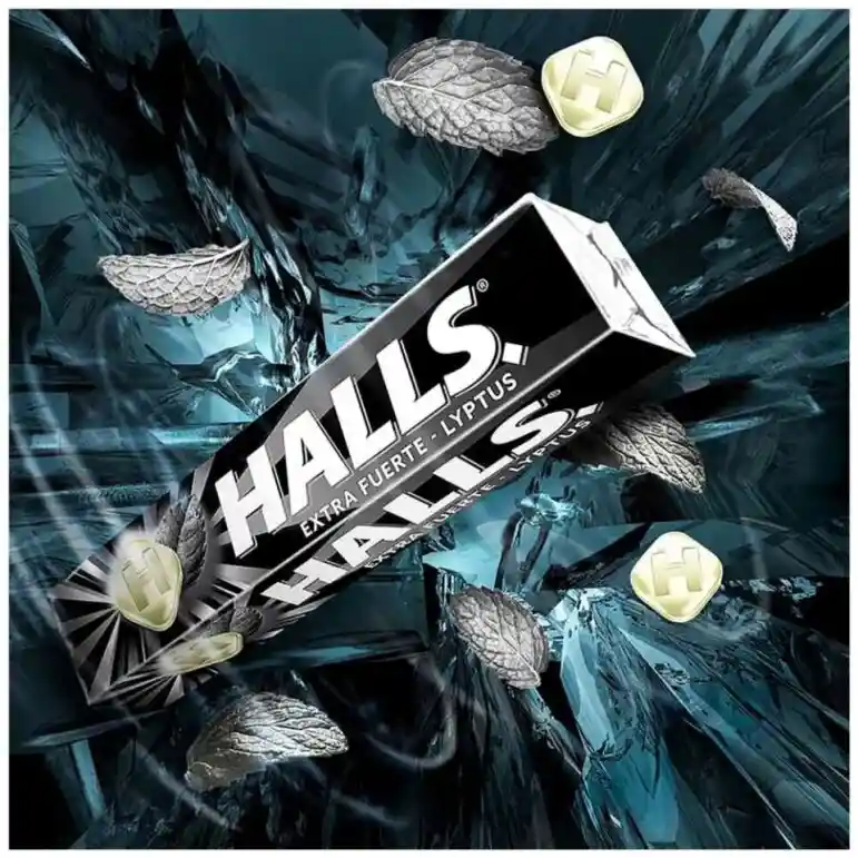 Caramelos Duros Halls Menta Extra Fuerte 9 Unid