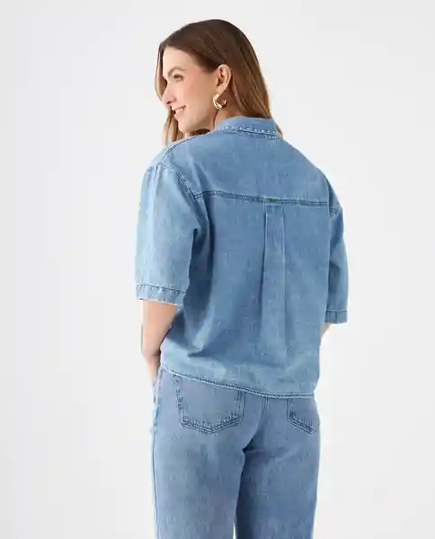Camisa Azul Rivera Medio Talla M 619F016 Esprit
