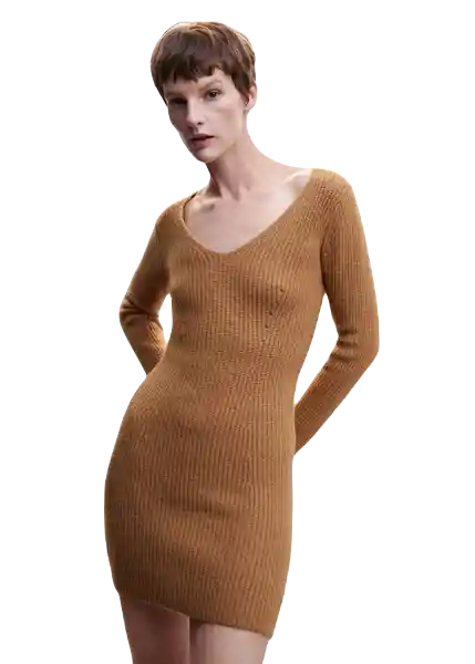 Vestido Kalev Camel Talla M Mujer Mango