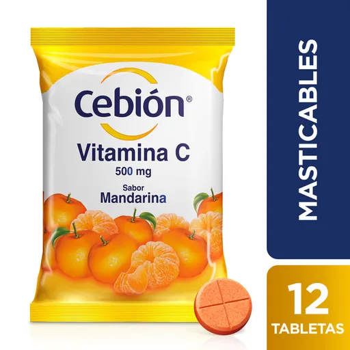  Cebion Vitamina C Sabor Mandarina Bolsitas 12 Tabletas Masticables 