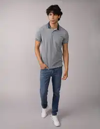 Polo Hombre Azul Talla Medium 4691483 American Eagle