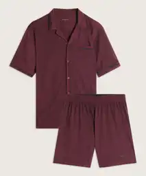Pijama Manga Corta Con Detalles Y Short Contraste En Pretina