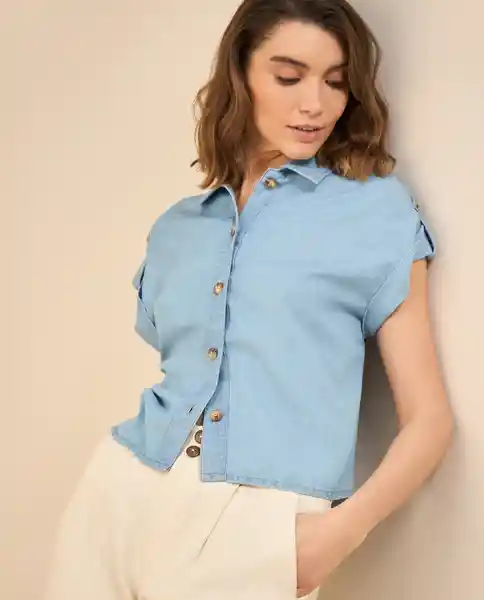 Camisa Azul Cielo Claro Talla M 611G012 Esprit