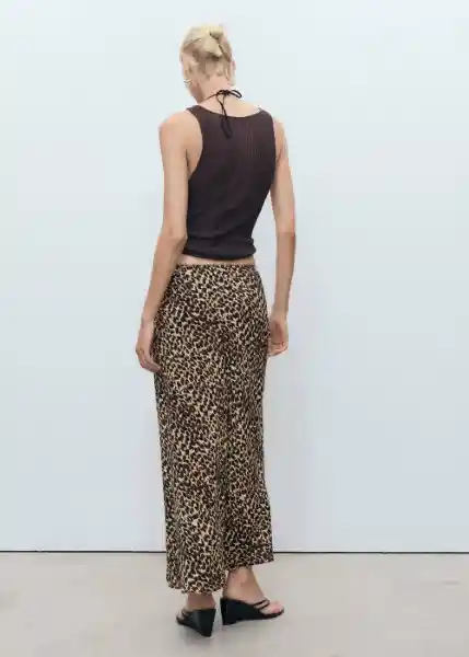 Falda Lion Marrón Talla M Mujer Mango