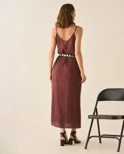 Vestido Rojo Sangría Oscuro Talla S 493G004 Esprit