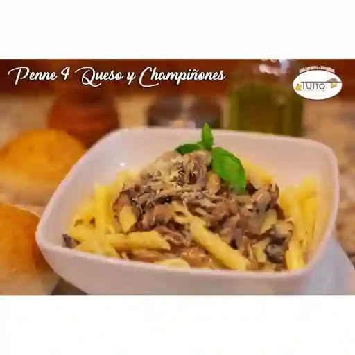 Penne 4 Quesos y Champiñones