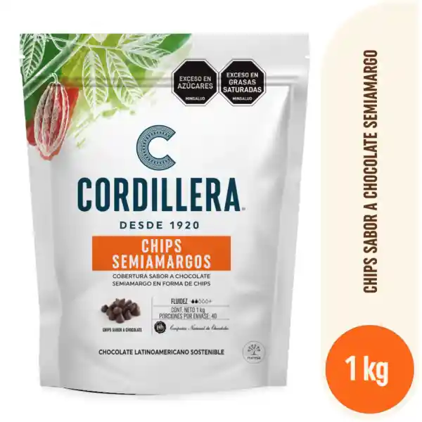 Cordillera Cobertura Chips de Chocolate Semiamargo